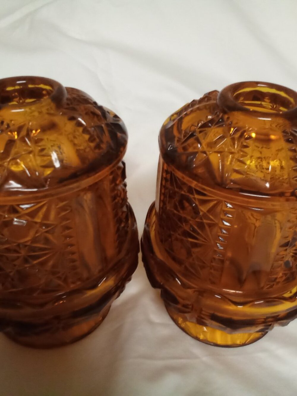 Vintage Amber Glass fairy lamps